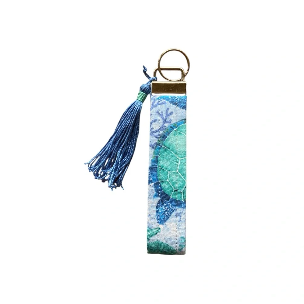 Blue and‎ Green Key Holder with Tassel